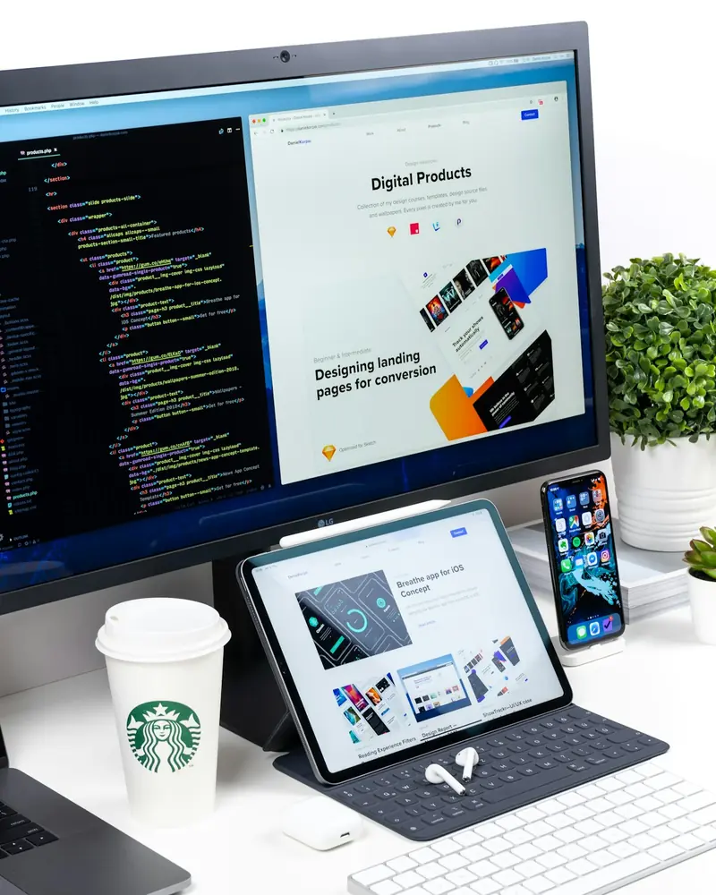 Modern web design project displayed on desktop screen